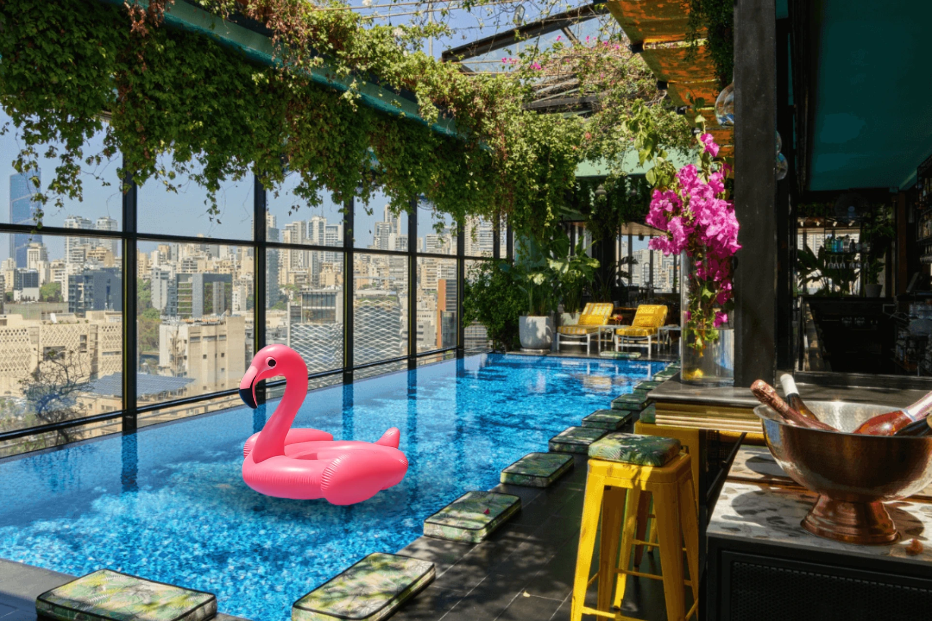Boutique travel in Beirut – rooftop pool at The Smallville Hotel